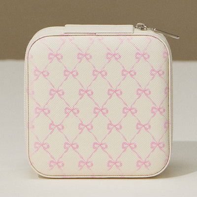 Bow Monogram Travel Jewelry Box