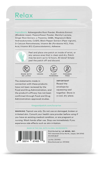 Relax Plant-Based Wellness Patch