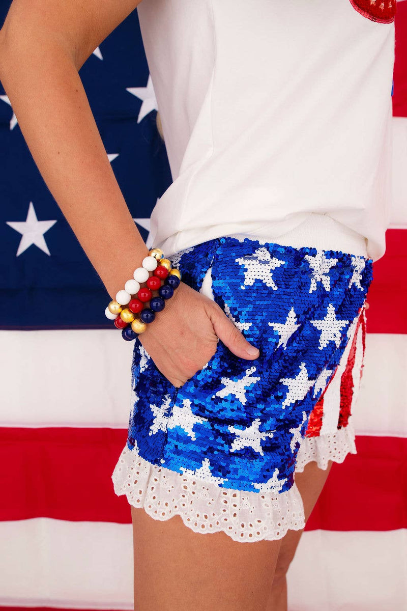 Sequin Stars and Stripes Shorts BY BRIANNA CANNON