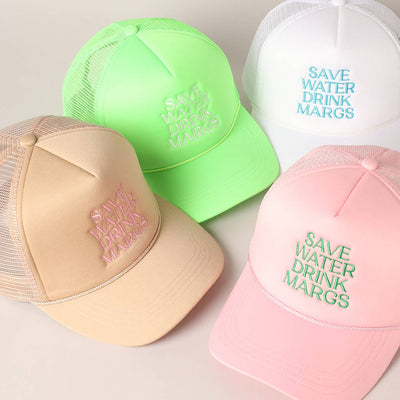 Save Water Drink Margs Trucker: BABY PINK