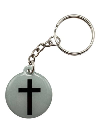 Tap To Pray™ - Prayer Tag Keychains: Blue Crystal + Cross