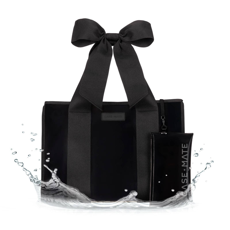 Midnight Black | Bow Tote w/Phone Pouch