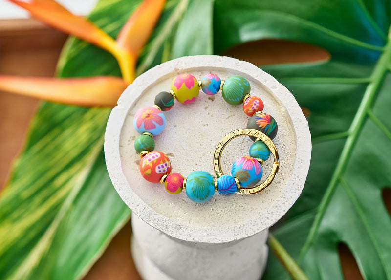 Paradise Island Small Bead Wrist Keychain