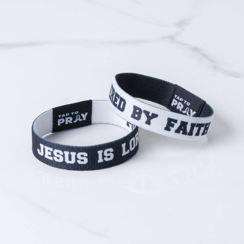 Tap To Pray™ Wristbands - Jesus Is Lord: Large / Jesus is Lord / Powered by Faith