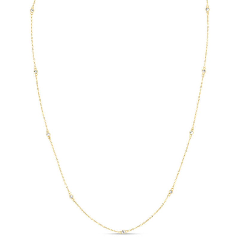 Cubic Zirconia Accented Necklace: 18"