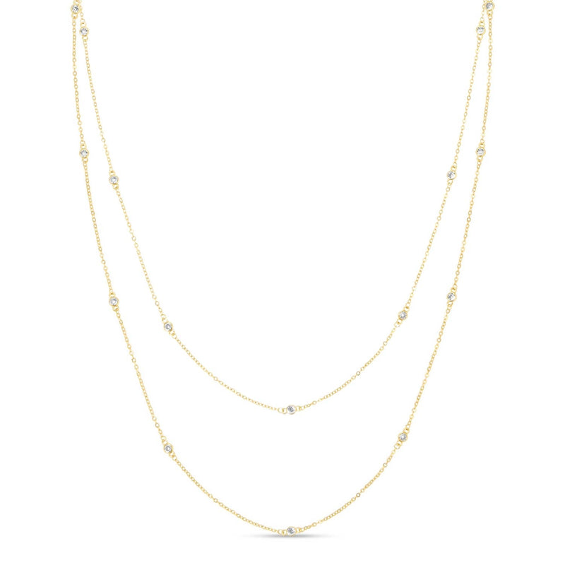 Cubic Zirconia Accented Necklace: 30"