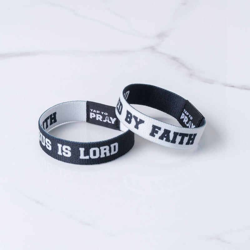 Tap To Pray™ Wristbands - Jesus Is Lord: Large / Jesus is Lord / Powered by Faith