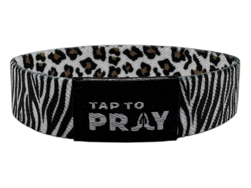 Tap To Pray™ Wristbands - Safari Zebra: X-Large