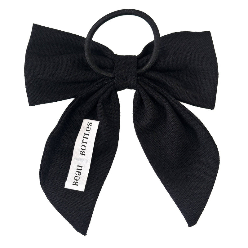 Black Linen Bottle Bow