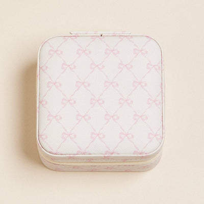 Bow Monogram Travel Jewelry Box