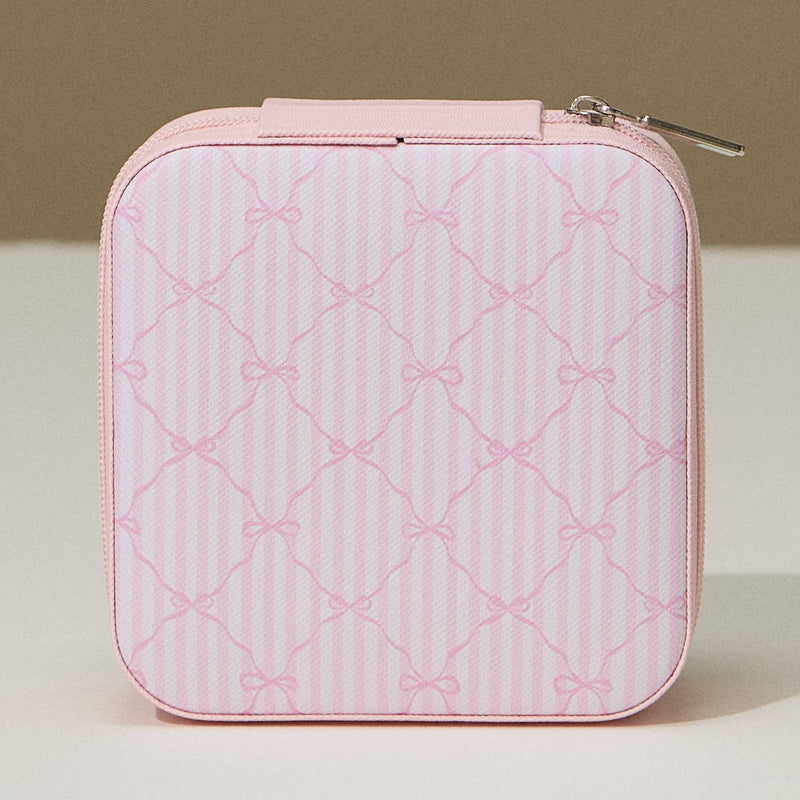 Bow Monogram Travel Jewelry Box