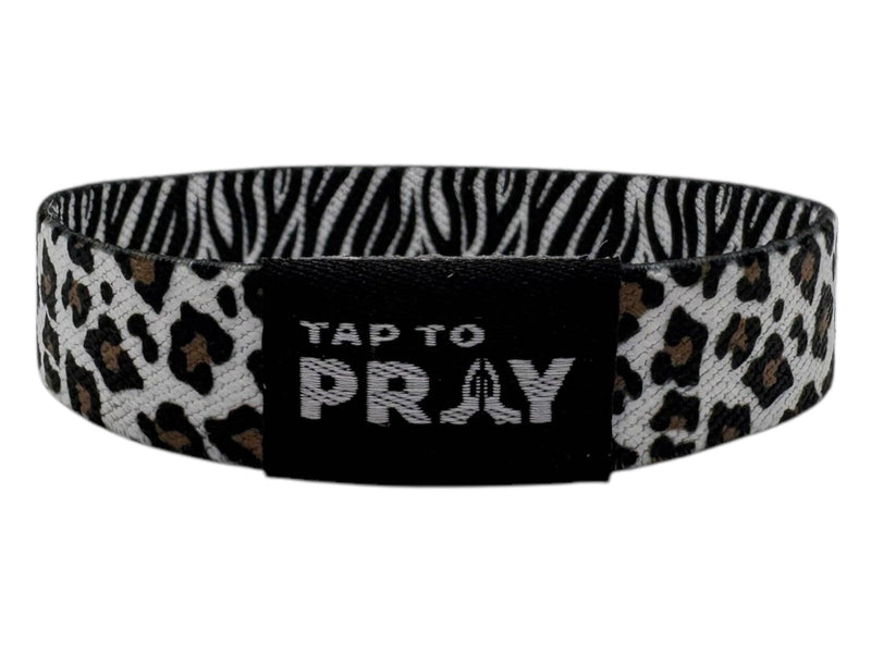 Tap To Pray™ Wristbands - Safari Zebra: X-Large