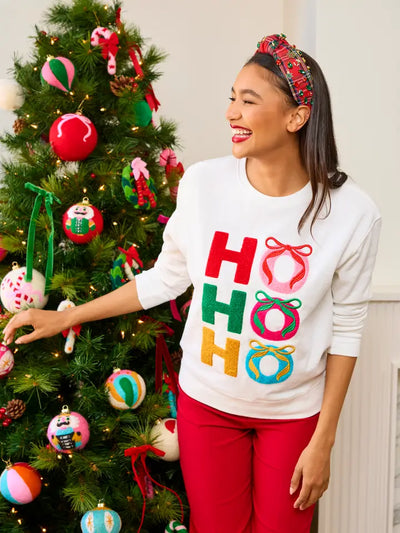 "Ho Ho Ho" Bows Classic Sweatshirt