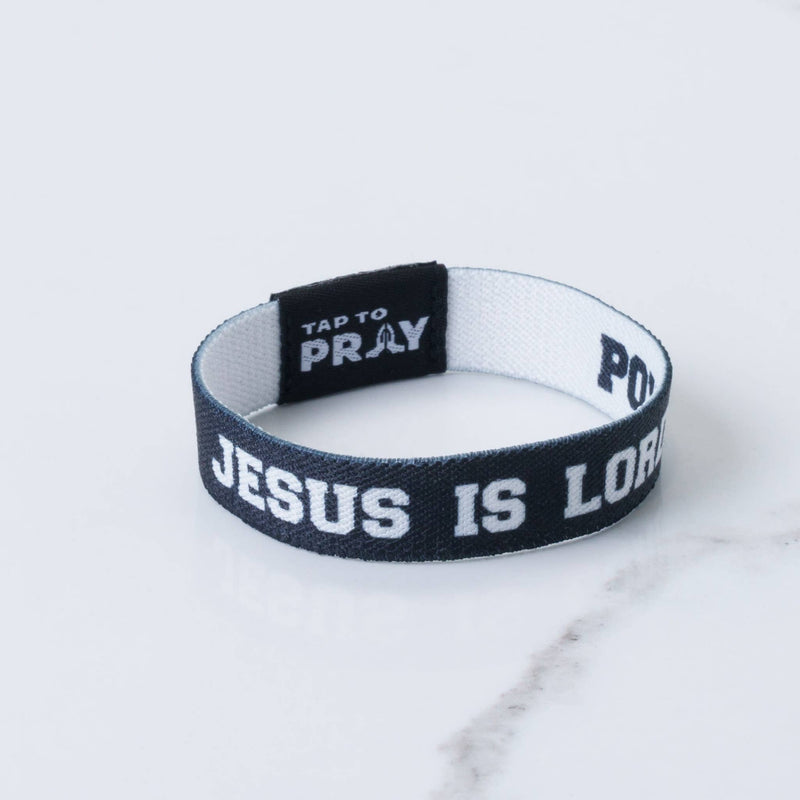 Tap To Pray™ Wristbands - Jesus Is Lord: Medium / Jesus is Lord / Powered by Faith