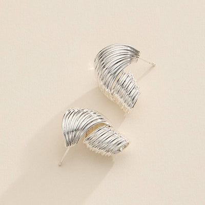 Spiral Hoop Earrings 18K Gold Dipped | Silver