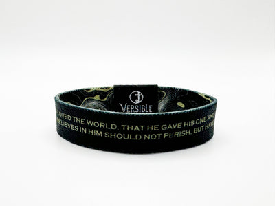 Gold Vein / John 3:16 Wristband: Medium
