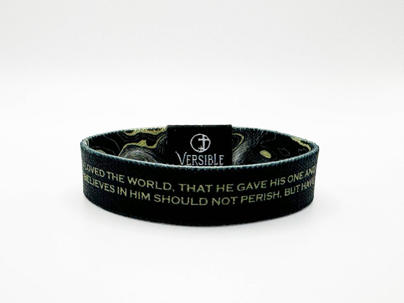 Gold Vein / John 3:16 Wristband: Medium