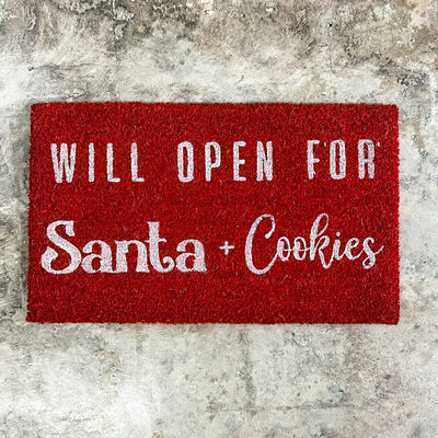 Will Open For Santa Coir Doormat