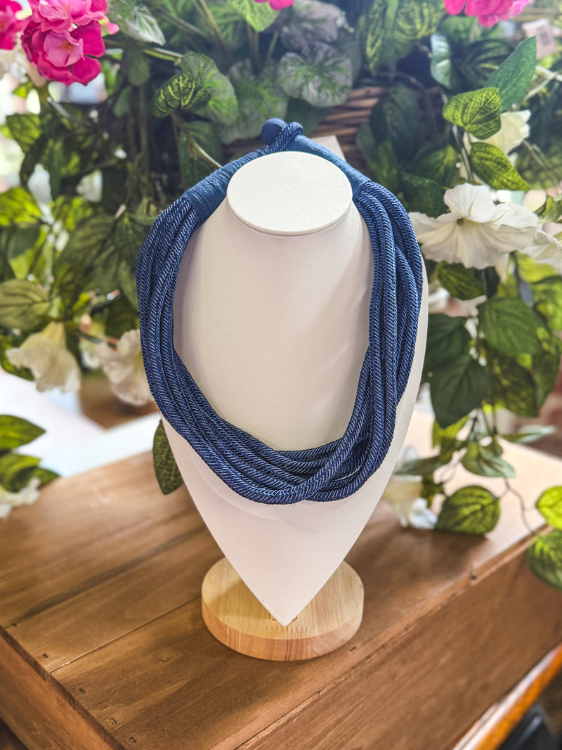 Navy Slub Necklace