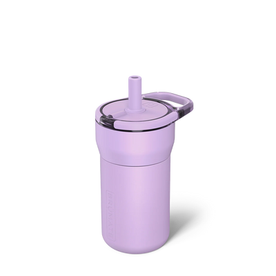 Purple tumbler with a straw 