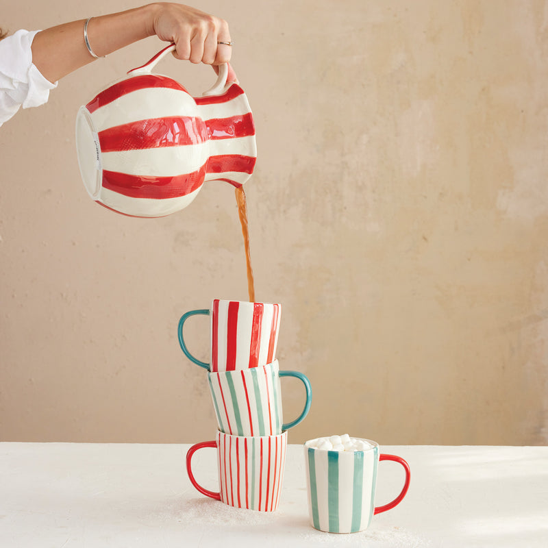 Striped Holiday Pitcher
