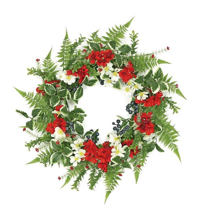 Mix Flower & Blueberry Wreath