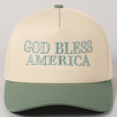 God Bless America Canvas Cap: Red