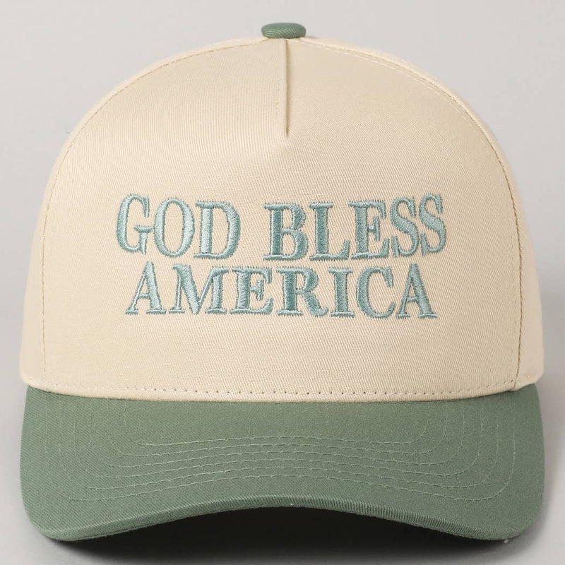 God Bless America Canvas Cap: Red