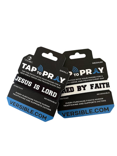 Tap To Pray™ Wristbands - Jesus Is Lord: Medium / Jesus is Lord / Powered by Faith