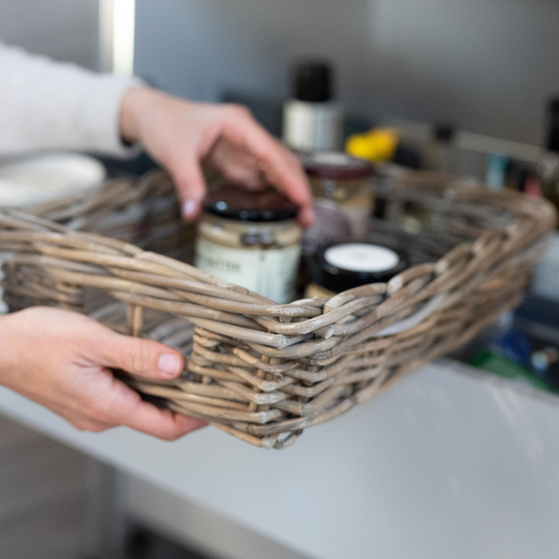 Rattan Rectangle Tray | 4" H