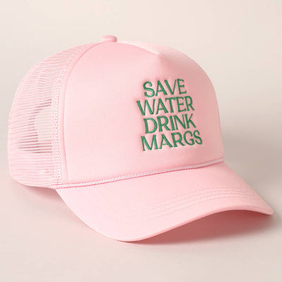Save Water Drink Margs Trucker: BABY PINK
