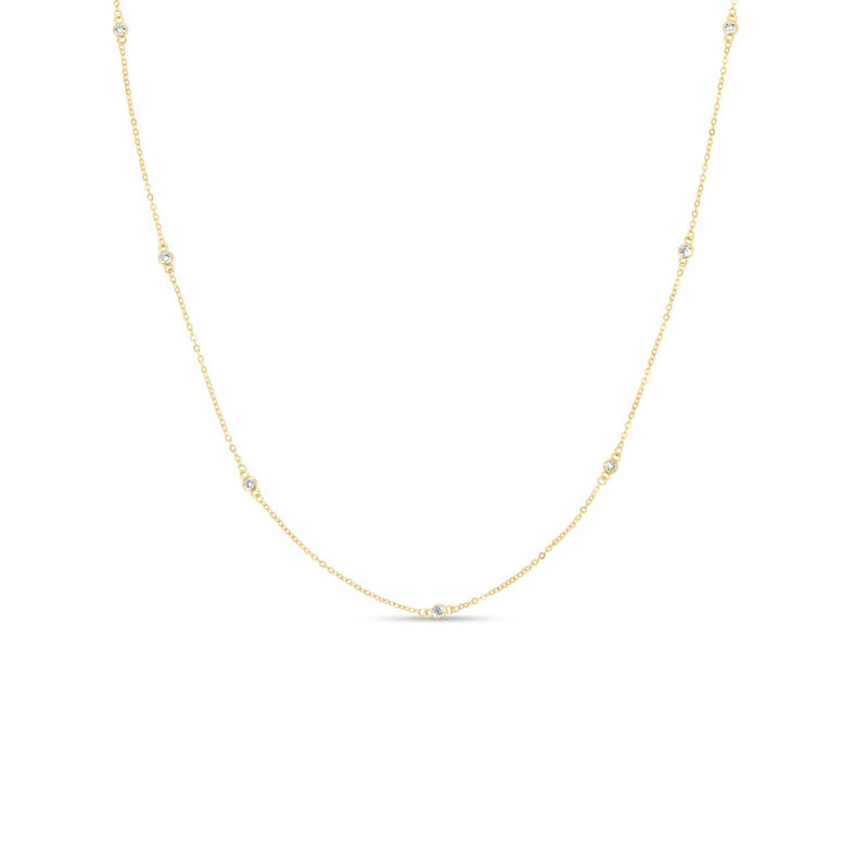 Cubic Zirconia Accented Necklace: 30"