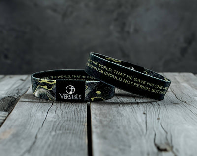 Gold Vein / John 3:16 Wristband: Medium