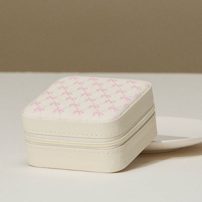 Bow Monogram Travel Jewelry Box