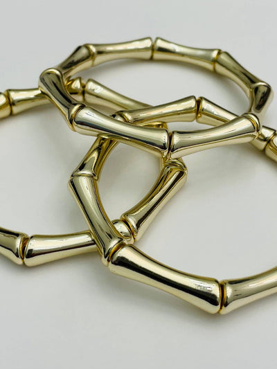 Gold Bamboo Tube Bracelets