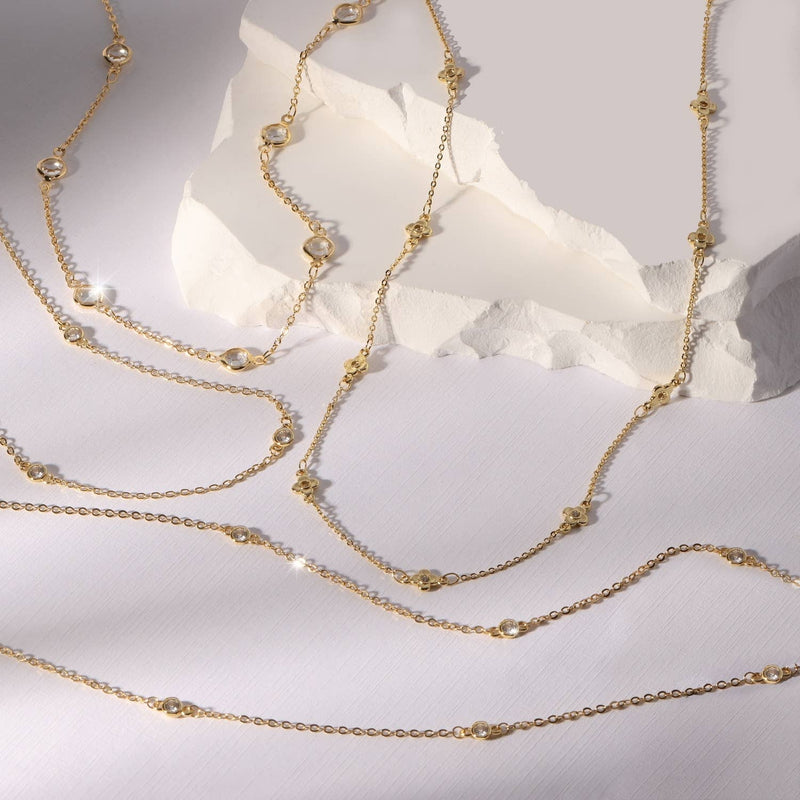 Cubic Zirconia Accented Necklace: 18"