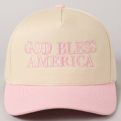 God Bless America Canvas Cap: Red