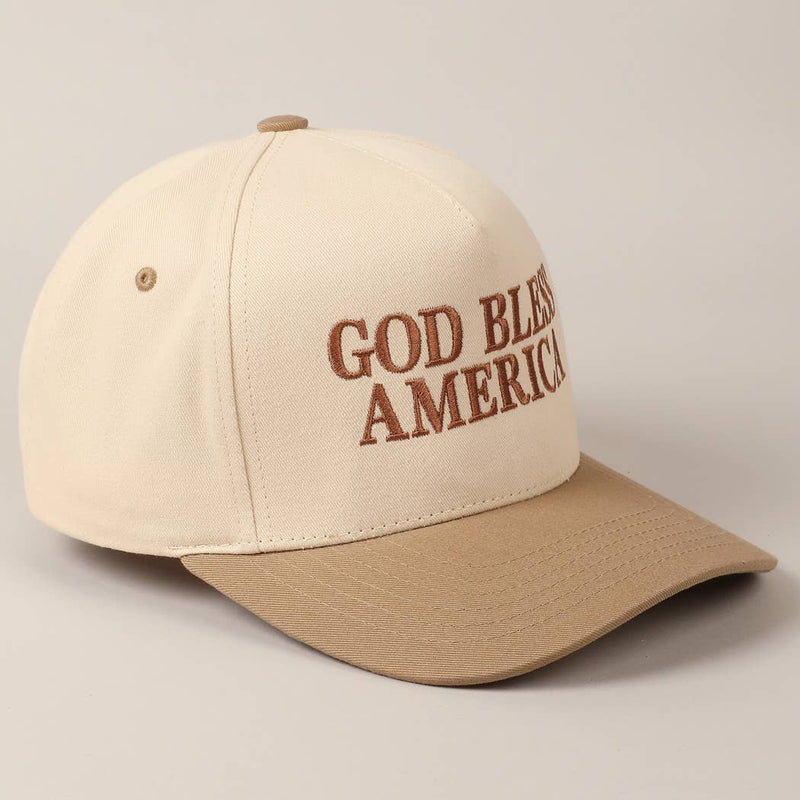 God Bless America Canvas Cap: Red