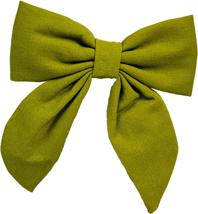 Green Linen Bottle Bow