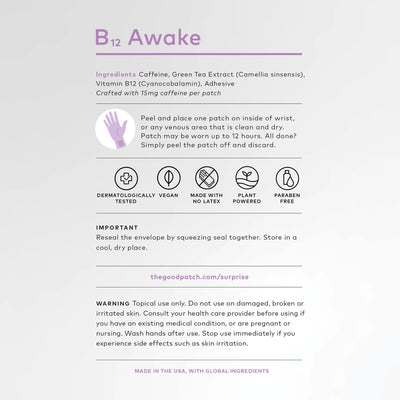 B12 Awake Plant-Based Wellness Patch