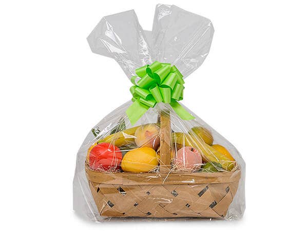 Clear Poly Basket Wrap Bags: Clear / 25 Pack / Small 13x17.5x4"