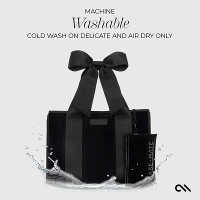 Midnight Black | Bow Tote w/Phone Pouch