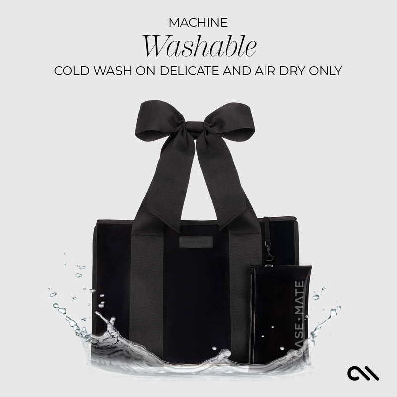 Midnight Black | Bow Tote w/Phone Pouch