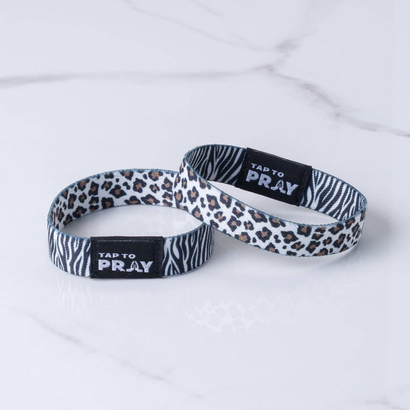 Tap To Pray™ Wristbands - Safari Zebra: X-Small