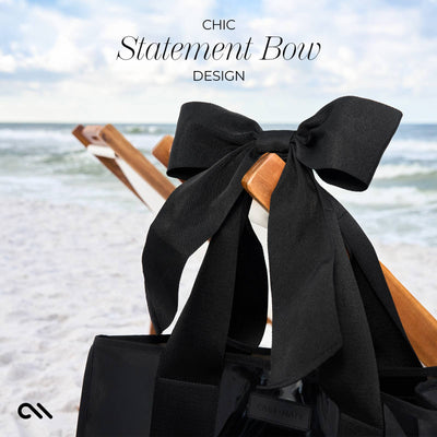 Midnight Black | Bow Tote w/Phone Pouch