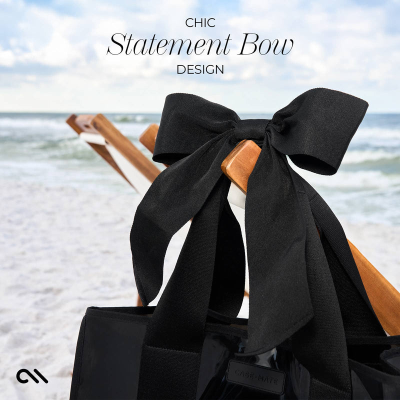 Midnight Black | Bow Tote w/Phone Pouch