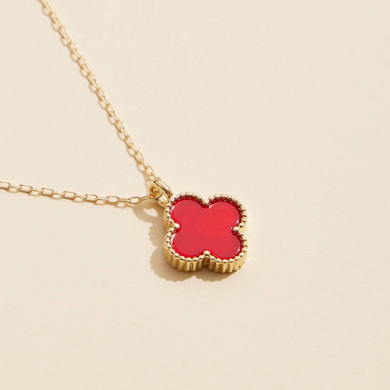 Single Flower Shell Charm Short Necklace: Black / One / 4SN11002
