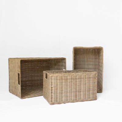 Wicker Storage Basket: Large - 9" H