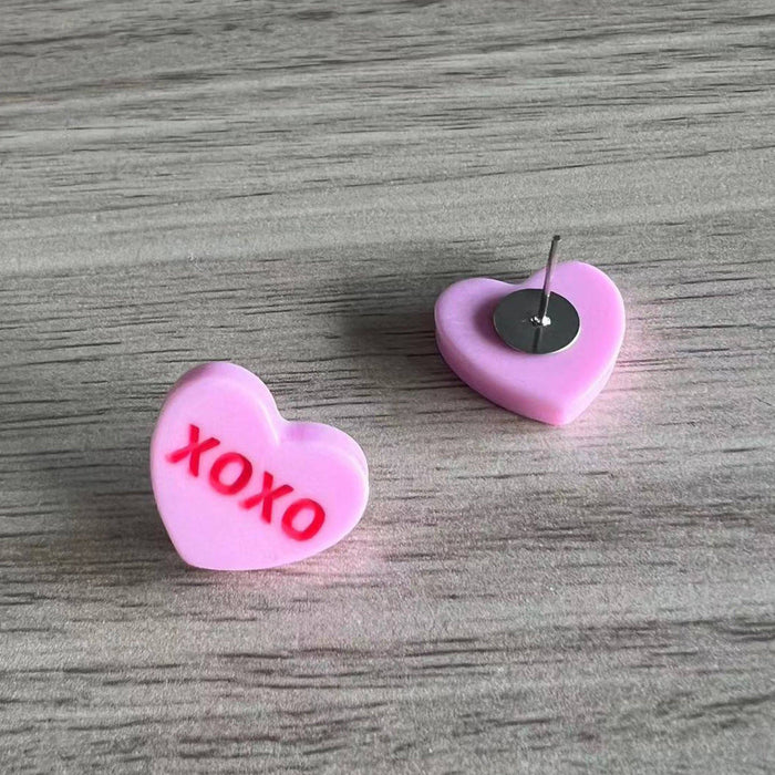 Conversation Heart Earrings: XOXO