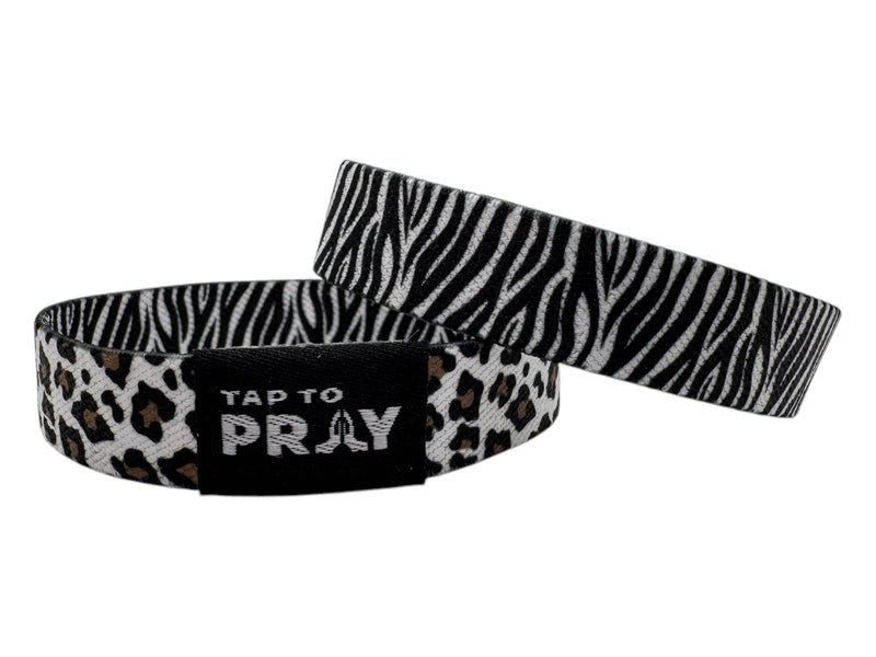 Tap To Pray™ Wristbands - Safari Zebra: X-Large